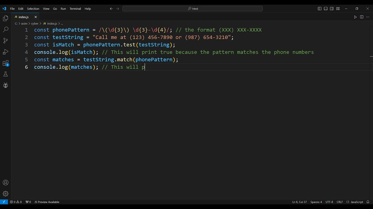 JavaScript Regular Expressions