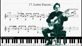 Roland Dyens - 17 Lettre Encore GUITAR (Sheets Tutorial GUITAR 17 Lettre Encore - Score GUITAR)