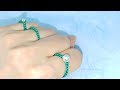 DIY Basic Crochet Chain Stitch Cord Ring :Embroidery Thread │ DMC 자수사 코바늘 비즈반지 만들기 Anillo