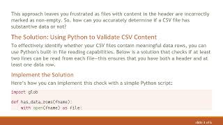 Ensure Your CSV Files Are Not Just Headers With This Python Trick