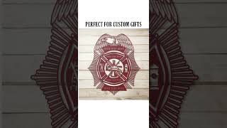 Personalized Firefighter Eagle Badge Metal Sign. Firefighter Maltese Cross Wall Decor