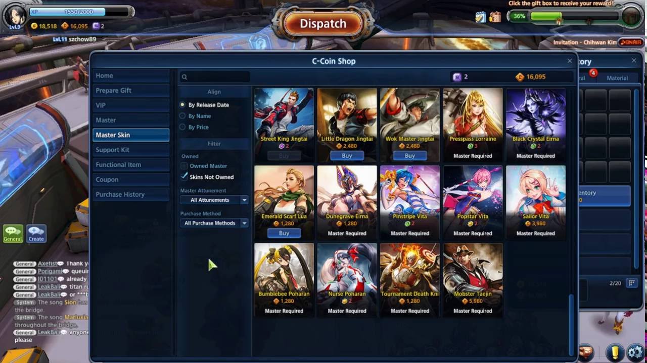 Master X Master - Alpha Characters & Skins