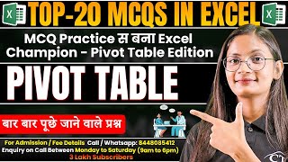 Excel Pivot Table MCQs | Top 20 Excel Pivot Table Question &amp; Answer | Computer Tech Academy