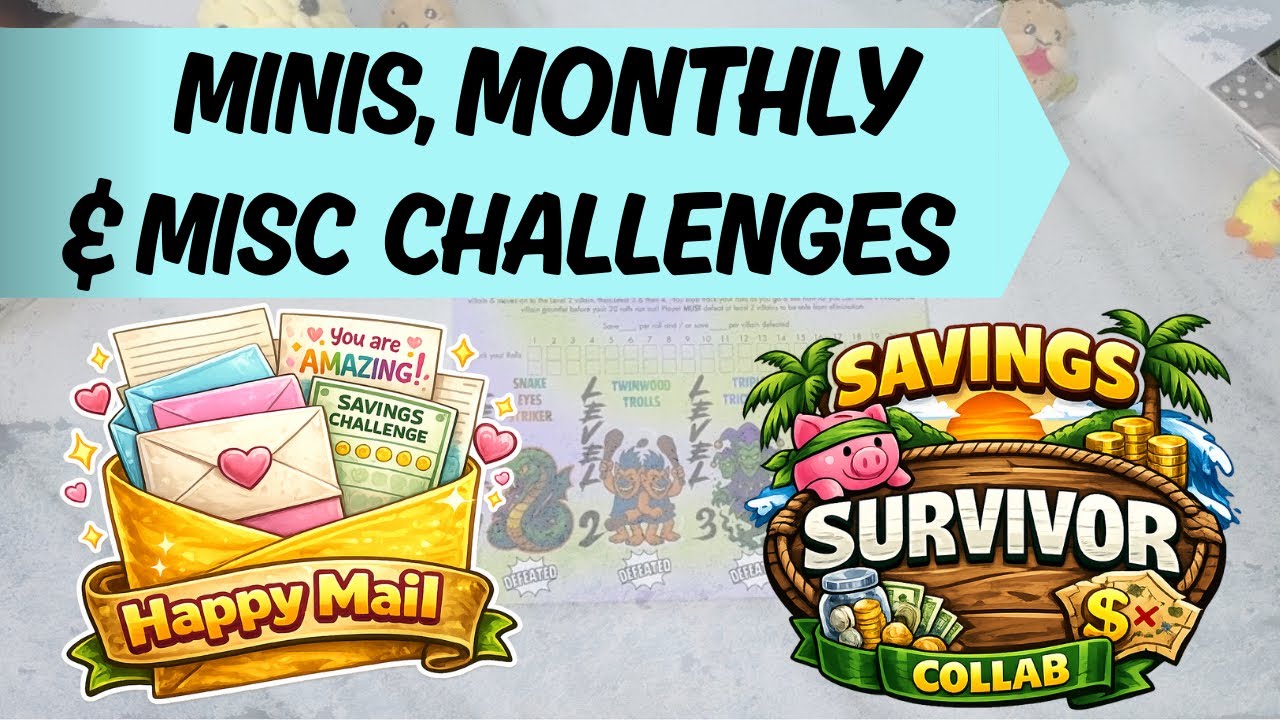 Monday Minis, Monthly & Misc Challenges | Happy Mail | Savings Survivor Collab