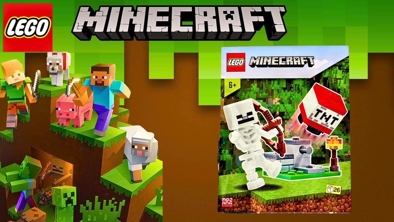 LEGO MINECRAFT MAGAZINE 662102 TNT LAUNCHER AND SKELETON - YouTube