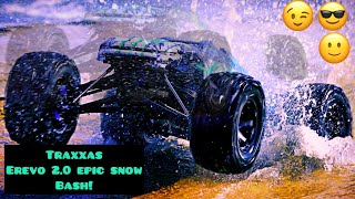 “WIDE OPEN SLUSH”! Traxxas E-Revo 2.0 CRAZY Slush &amp; Snow BASH!