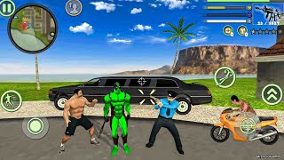 Green Deadpool Rope Hero Vice Town - Android Gameplay screenshot 1