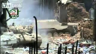 SAA Tank Units vs FSA rebels (Raw Footage)