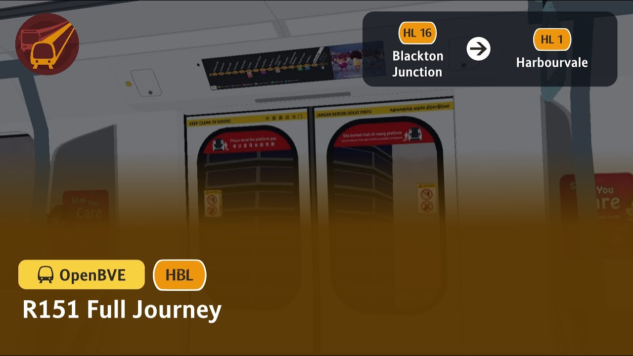 [OpenBVE] R151 Harbourvale Line Full Journey - YouTube