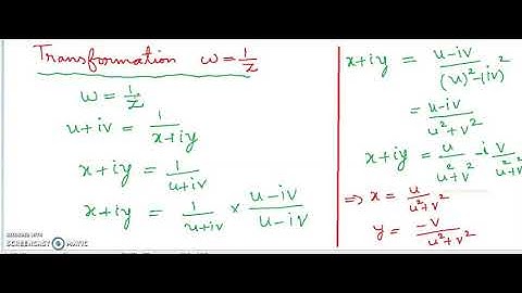 #Complex differentiation# #Transformation w=1/z#  #module 3-part 15 lecture#