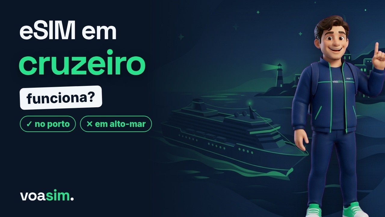 eSIM em cruzeiro funciona? No porto sim, em alto-mar não (e o cuidado com a conta)