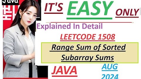 Range Sum of Sorted Subarray Sums | Leetcode 1508 | Java Code | Developer Coder