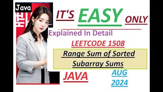 Range Sum of Sorted Subarray Sums | Leetcode 1508 | Java Code | Developer Coder