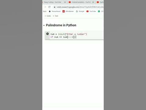 Python for beginners | palindrome number | python programming - YouTube