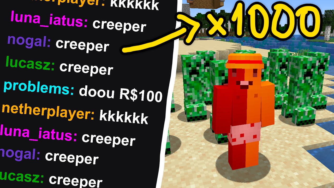 minecraft mas o CHAT DA LIVE pode spawnar qualquer coisa