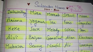 Writing Subscriber Names! Comment Your Name❤️ #trending #Subscribername#names#viral #shortfeed#short