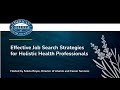 Conducting an effective job search in the holistic health field