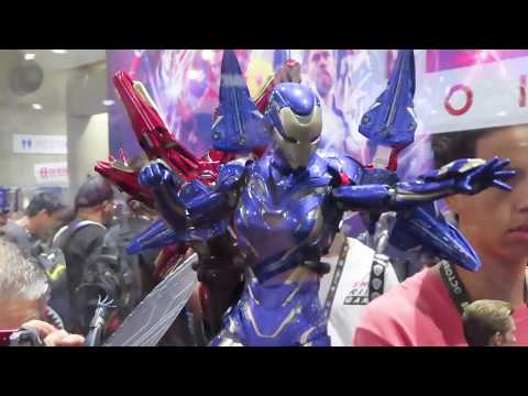 SDCC 2019 HOT TOYS AVENGERS ENDGAME RESCUE, IRON MAN Mark 85, TEAM SUIT, WASP, BLACK WIDOW, RONIN