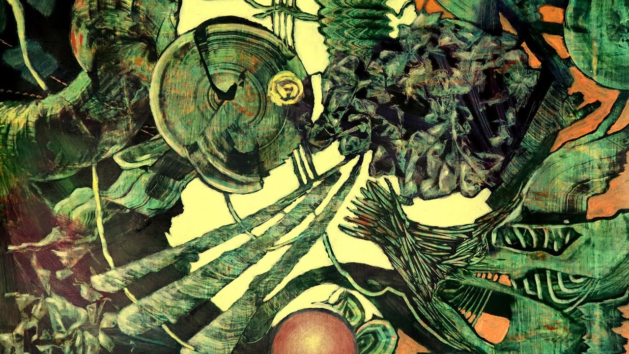 Acryltechniken kombinieren,Welkendes Grün, Combining Acrylic Techniques,Wilting Green, relaxing