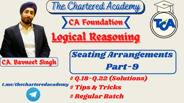 CA Foundation | Logical Reasoning | Chapter 11 | Seating Arrangements | Nov
