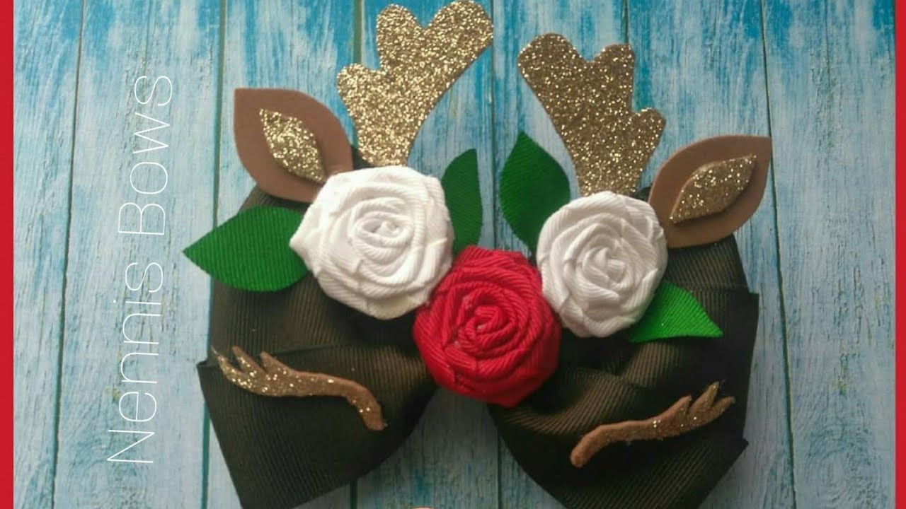 MOÑO RENO.  MOÑO NAVIDEÑO PARA NIÑAS #1. REINDEER BOW.