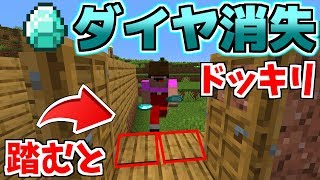 初心者が感圧板踏んだらダイヤ無くなっちゃうドッキリｗｗｗ【バカと一緒にマインクラフトPart2】