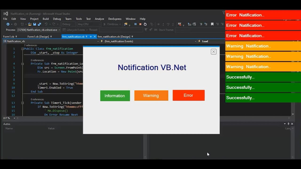 สอน vb.net  New Update  Notification UI VB.net (ສອນສ້າງ |สอนสร้าง| notification VB.net  no framework)