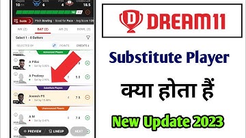 Dream11 SUBSTITUTE PLAYER IPL T20 | Substitute player kiya hota hai | Substitute player point milta