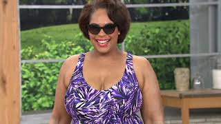 Vestido de banho com decote em V Fit 4 U na QVC