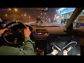 Pov night driving a manual car with pedal cam  honda civic