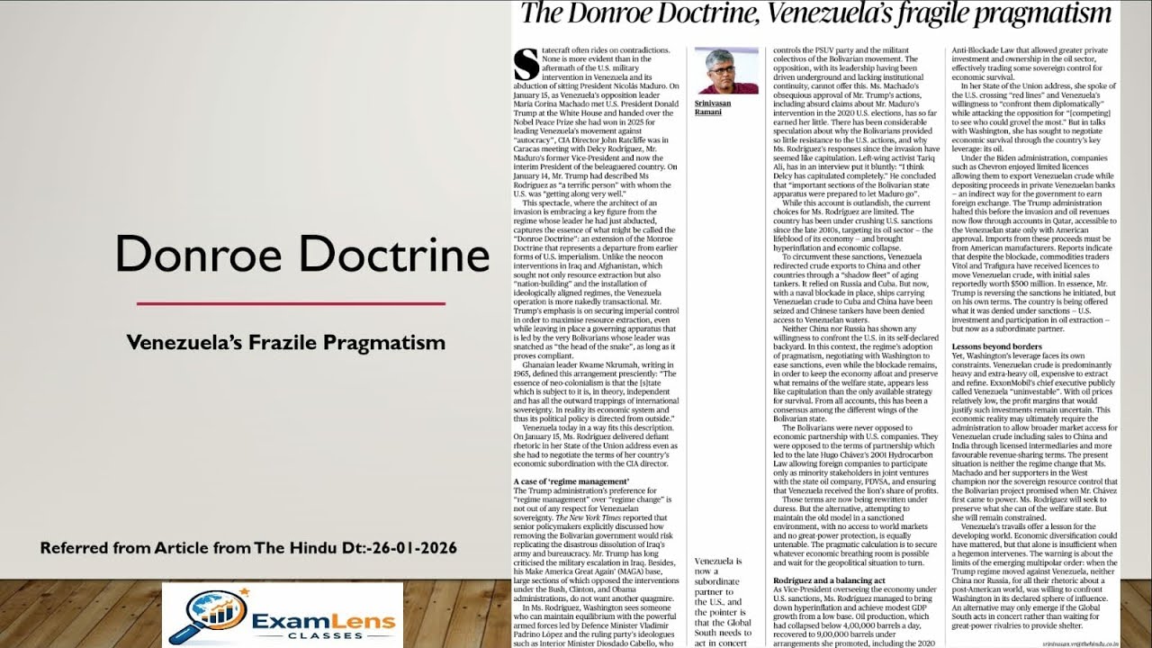 Donroe Doctrine and Venezuela's Fragile Pragmatism, General Studies