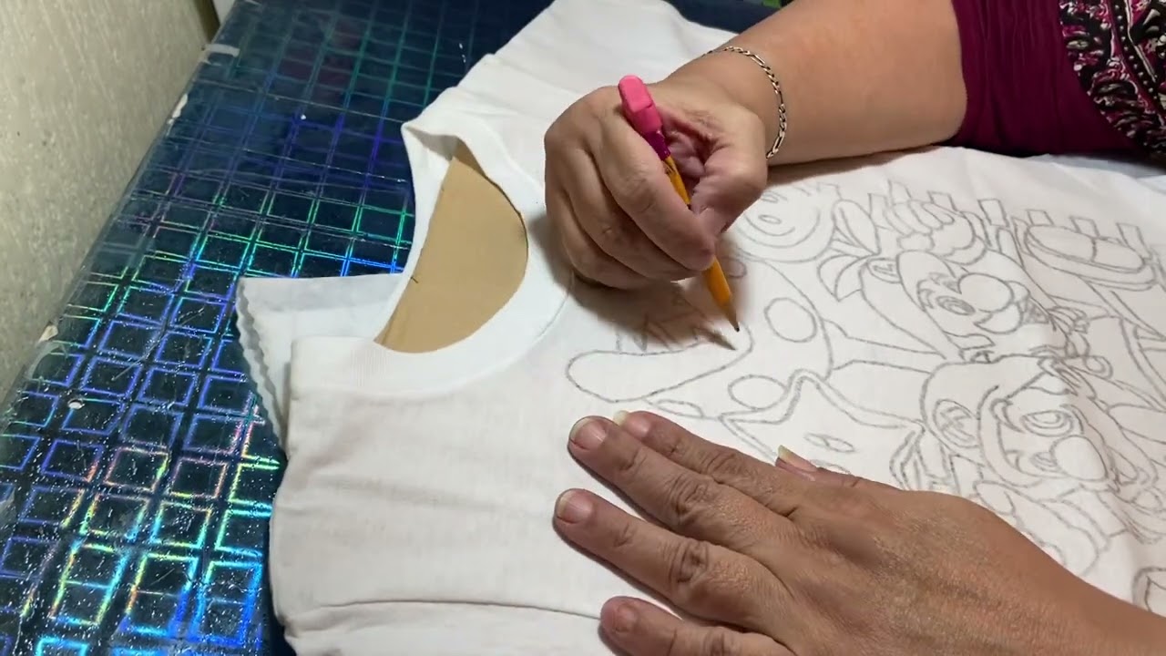 Parte 2 transferencia de diseño para pintar playera Mario B por Miss Dorylu