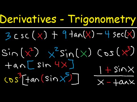 Derivatives of Trigonometric Functions - Product Rule Quotient & Chain Rule - Calculus Tutorial