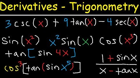 Derivatives of Trigonometric Functions - Product Rule Quotient & Chain Rule - Calculus Tutorial