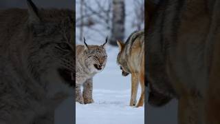 Snow Showdown: Lynx vs Wolf – A Deadly Clash! 😱”