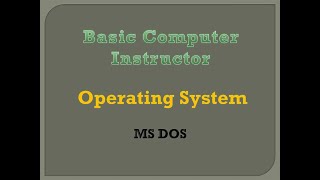 9. Operating System: MS DOS PDF Notes available in description