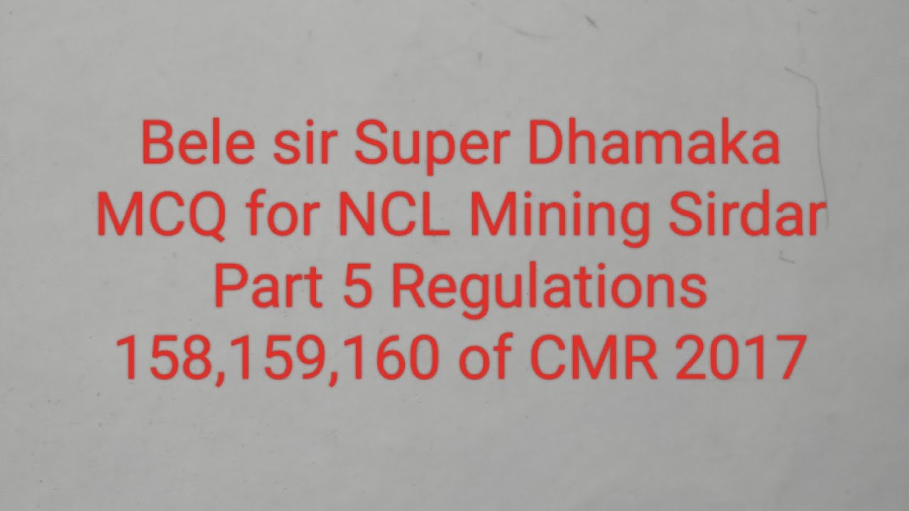 Bele sir super Dhamaka part 5  Reg 158,159,160 of CMR 2017