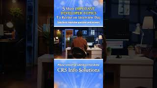 Top 5 Most important developer topics to revise on interview day #salesforceinterview  #salesforce