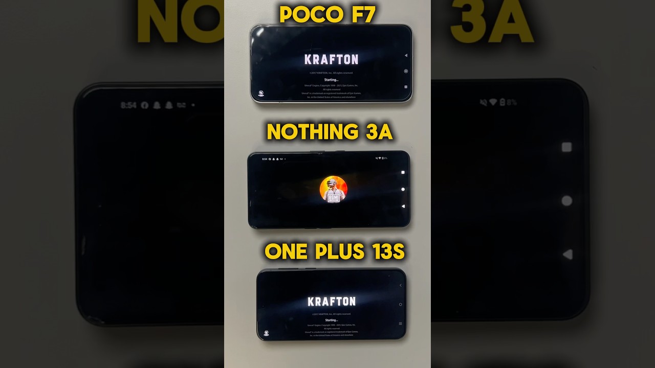 Nothing Phone 3a vs OnePlus 13 vs Poco F7: BGMI KING! 👑