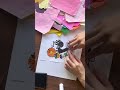 折り紙を千切って10月に咲くお花を彩るよ