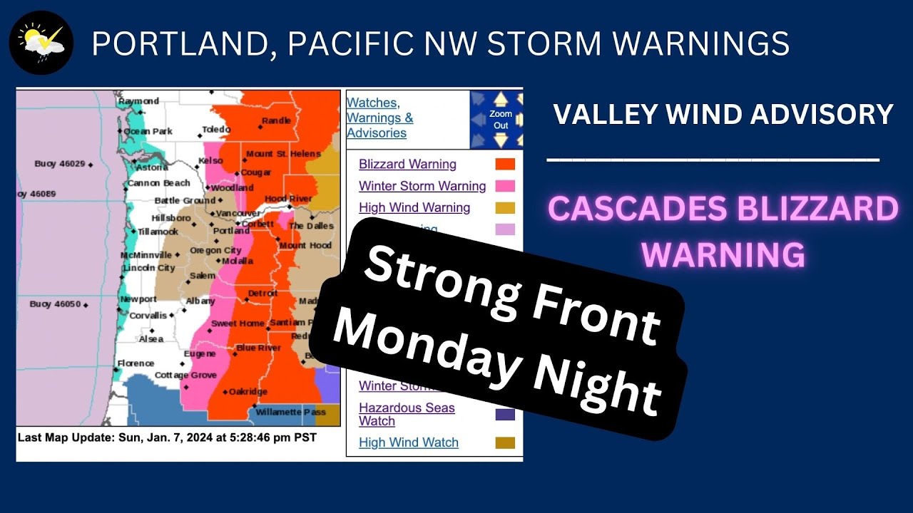 Portland, Pacific NW Storm Warnings, Arctic Air Update. - YouTube