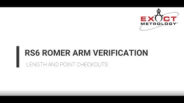 Training Hexagon Romer Absolute Arm: Calibration Verification for Probing in RDS "Checkouts"