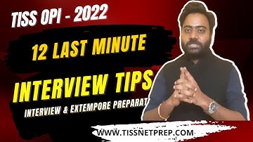 TISS Last Moment Interview Tips for OPI & Extempore