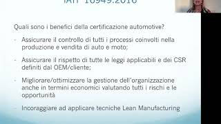 IATF Webinar 16949:2016 - Chiarini & Associati