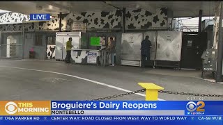 Customers Line Up As Broguiere's Dairy In Montebello Prepares To Reopen
