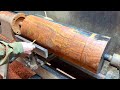 High Technology With Modern Wood Lathe- From A Piece Of Black Wood Into An Impressive Water Hyacinth