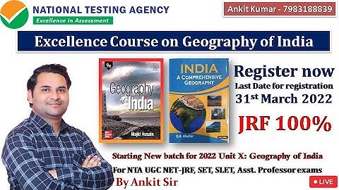 L01 | Introduction to Geography of India | Unit 10 GOI | NTA NET JRF 2022 | By Ankit Sir