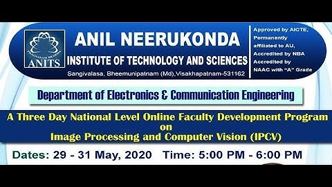 Day-1 of 3-day FDP on “Image Processing and Computer Vision” by Dr. Karthik Seemakurthy Ph.D(IITM)