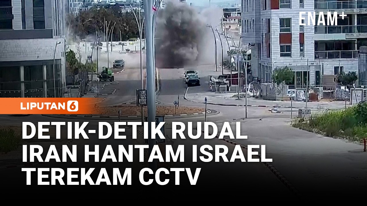 Rekaman CCTV Dramatis, Detik Detik Rudal Iran Hantam Israel | Liputan6