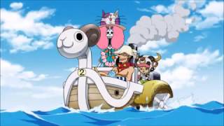 Brook, usopp, chopper are ridding mini going merry
